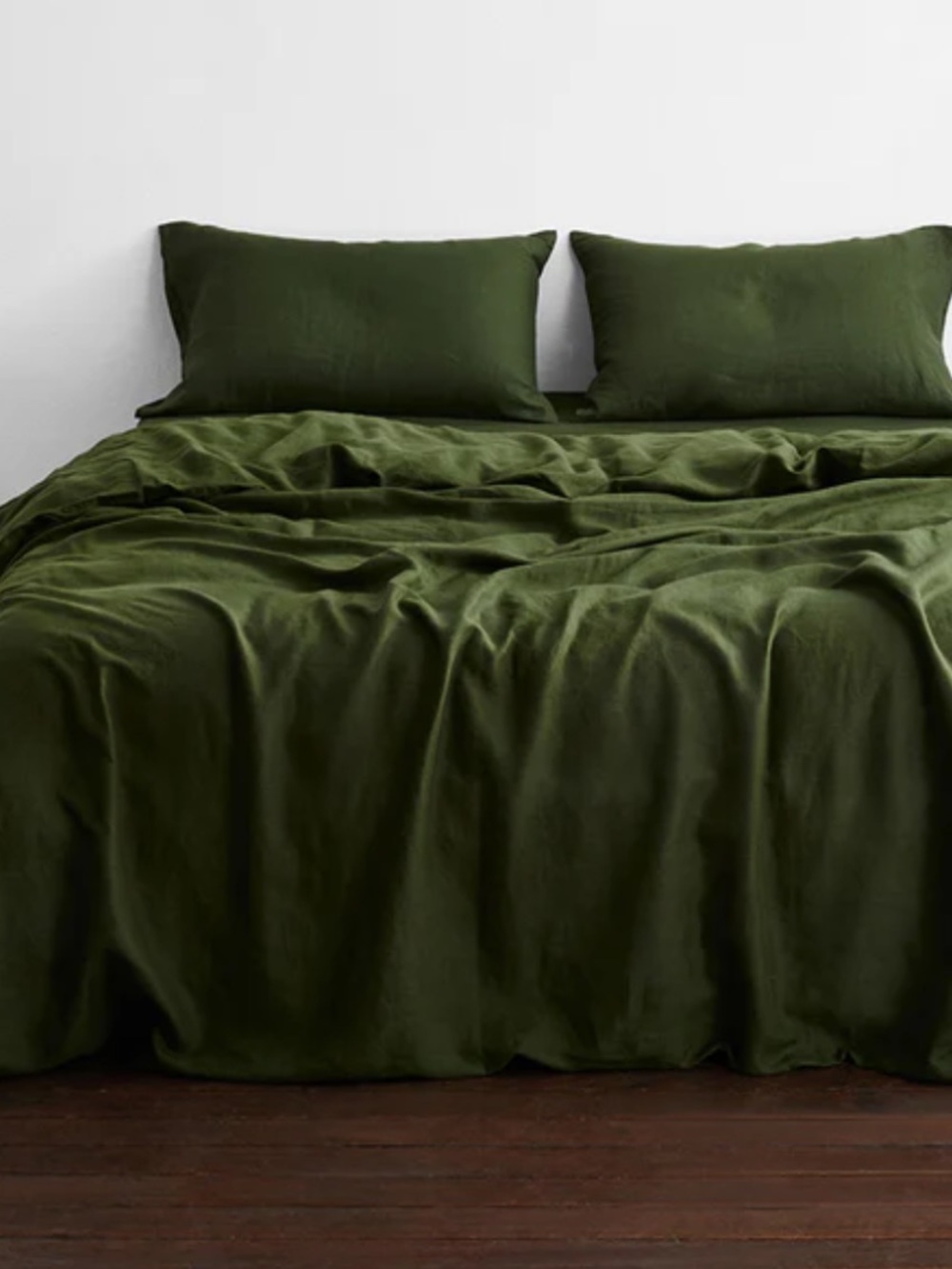 Bed Threads Olive Green Linen Duvet Cover Comforter Full